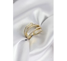 Sarmal Zirkon Baget Taşlı Gold Renk Kadın Yüzük - TJ-BYK3930