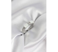 Zirkon Taşlı Kemik Model Gümüş Renk Kadın Yüzük - TJ-BYK3931