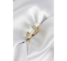 Zirkon Taşlı Kemik Model Gold Renk Kadın Yüzük - TJ-BYK3932