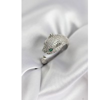 Jaguar Model Gümüş Renk Zirkon Taşlı Kadın Yüzük - TJ-BYK3933