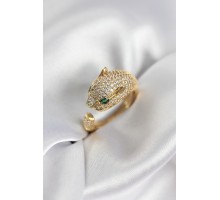 Jaguar Model Gold Renk Zirkon Taşlı Kadın Yüzük - TJ-BYK3934