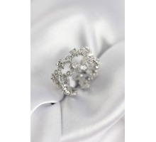 Zirkon Taşlı 2'li Model Gümüş Renk Kadın Yüzük - TJ-BYK3935