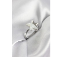 Gümüş Renk Sedefli Yıldız Model Kadın Yüzük - TJ-BYK3939