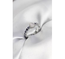 Gümüş Renk Mineli Su Kabağı Model Kadın Yüzük - TJ-BYK3954