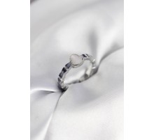 Gümüş Renk Mineli Su Kabağı Model Kadın Yüzük - TJ-BYK3954