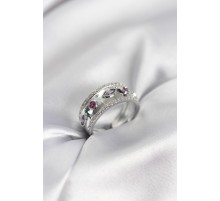 Gümüş Renk Zirkon Taşlı Vintage Kadın Yüzük - TJ-BYK3960