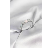 Gümüş Renk Minimal Plaka ve Zirkon Taşlı Kadın Yüzük - TJ-BYK3967