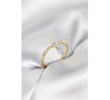 Yıldız Model Zirkon Taşlı Gold Renk Kadın Yüzük - TJ-BYK3973