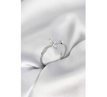 Yıldız Model Zirkon Taşlı Gümüş Renk Kadın Yüzük - TJ-BYK3974