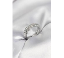 Zirkon Taşlı Puntalı Gümüş Renk Kadın Yüzük - TJ-BYK3988