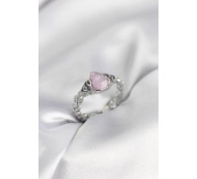 Gümüş Renk Pembe Damla Model Kadın Yüzük - TJ-BYK4000