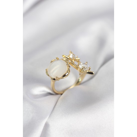 Gold Renk Kutup Yıldızı Model Kadın Yüzük - TJ-BYK4009