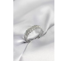 Gümüş Renk Başak Model Zirkon Taşlı Kadın Yüzük - TJ-BYK4023