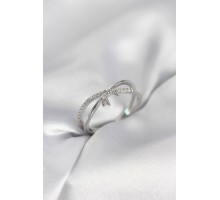 Gümüş Renk Zirkon Taşlı Fiyonk Model Kadın Yüzük - TJ-BYK4033