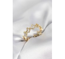 Gold Renk Kelebek Model Pirinç Kadın Yüzük - TJ-BYK4038