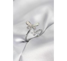 Gümüş Renk Yusufçuk Model Zirkon Taşlı Kadın Yüzük - TJ-BYK4043