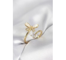 Gold Renk Yusufçuk Model Zirkon Taşlı Kadın Yüzük - TJ-BYK4044