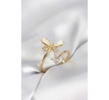 Gold Renk Yusufçuk Model Zirkon Taşlı Kadın Yüzük - TJ-BYK4044