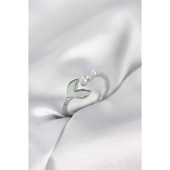 Gümüş Renk Balık Kuyruğu Model Kadın Yüzük - TJ-BYK4047