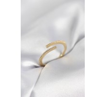 Gold Renk Zirkon Taşlı Yılan Tarz Kadın Yüzük - TJ-BYK4050