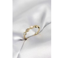 Gold Renk Minimal Kalp Model Zirkon Taşlı Pirinç Kadın Yüzük - TJ-BYK4062