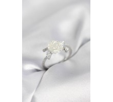 Gümüş Renk Gül Model Zirkon Taşlı Kadın Yüzük - TJ-BYK4063