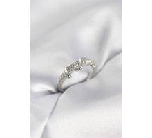 Gümüş Renk Zirkon Taşlı Sarmal Yılan Model Kadın Yüzük - TJ-BYK4067