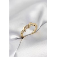 Gold Renk Zirkon Taşlı Sarmal Yılan Model Kadın Yüzük TJ-BYK4068