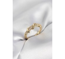 Gold Renk Zirkon Taşlı Sarmal Yılan Model Kadın Yüzük TJ-BYK4068