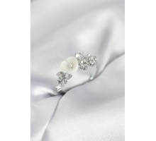 Gümüş Renk Pirinç Çiçek Model Zirkon Taşlı Kadın Yüzük - TJ-BYK4069