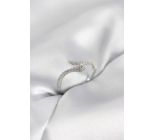 Gümüş Renk Yılan Model Zirkon Taşlı Kadın Yüzük - TJ-BYK4071