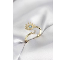 Gold Renk Göz Model Zirkon Taşlı Kadın Yüzük - TJ-BYK4074