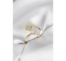 Gold Renk Göz Model Zirkon Taşlı Kadın Yüzük - TJ-BYK4074