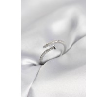 Çivi Model Zirkon Taşlı Gümüş Renk Kadın Yüzük - TJ-BYK4075