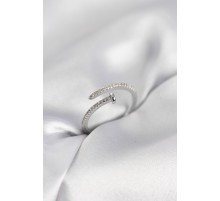 Çivi Model Zirkon Taşlı Gümüş Renk Kadın Yüzük - TJ-BYK4075