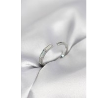 Gümüş Renk Sedefli Çubuk Model Kadın Yüzük - TJ-BYK4081