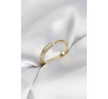 Gold Renk Sedefli Çubuk Model Kadın Yüzük - TJ-BYK4082