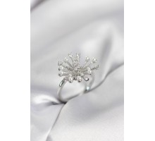 Gümüş Renk Karahindiba Model Zirkon Taşlı Kadın Yüzük - TJ-BYK4085