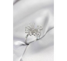 Gümüş Renk Karahindiba Model Zirkon Taşlı Kadın Yüzük - TJ-BYK4085