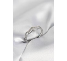 Minimal Yıldız Model Gümüş Renk Zirkon Taşlı Kadın Yüzük - TJ-BYK4089