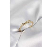 Fiyonk Model Zirkon Taşlı Gold Renk Kadın Yüzük - TJ-BYK4097