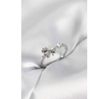 Gümüş Renk Yonca Model Sedefli Kadın Yüzük - TJ-BYK4102