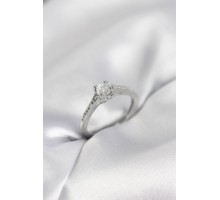 Tek Taş Gümüş Renk Zirkon Taşlı Model Kadın Yüzük - TJ-BYK4104