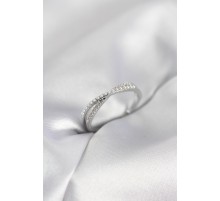 İncili ve Zirkon Taşlı Gümüş Renk Kadın Yüzük - TJ-BYK4106