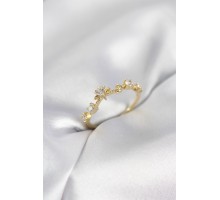 Gold Renk Gece Temalı Zirkon Taşlı Kadın Yüzük - TJ-BYK4111