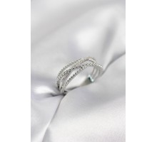 Gümüş Renk Sarmal Model Kadın Yüzük - TJ-BYK4112