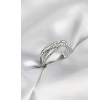 Gümüş Renk Sarmal Model Kadın Yüzük - TJ-BYK4112