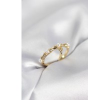 Gold Renk Sallantılı Kemik Model Kadın Yüzük - TJ-BYK4115