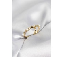 Gold Renk Sallantılı Kemik Model Kadın Yüzük - TJ-BYK4115