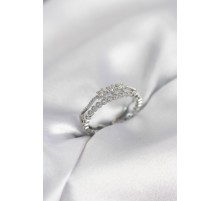 Gümüş Renk Minimal Yıldızlı Model Kadın Yüzük - TJ-BYK4116